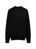 Timeless Mock Neck Cashmere Sweater in black, crafted from Mongolian cashmere with a refined fit for lightweight warmth.