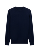 Cashmere Silk C-Neck Sweater in Dark Indigo, luxurious softness and breathable design for ultimate comfort.