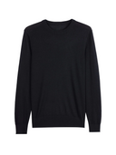 Cashmere Silk C-Neck Sweater in Graphite Black, showcasing luxury softness and versatile style.