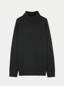 Men's Cashmere Turtleneck Charcoal  detail view on white background