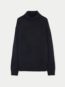 Men's Cashmere Turtleneck Black detail view on white background