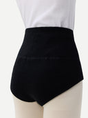 Women's Black Cashmere Underwear worn by model, back view on white background #color_black