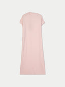Women's Peach Blush Cashmere Tie-Neck Dress back view on white background
