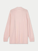  Women's Peach Blush Cashmere Open-Front Cardigan backl view on white background