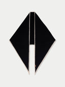 Black Cashmere Diamond Scarf detail view on white background