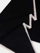 Black Cashmere Diamond Scarf detail view on white background