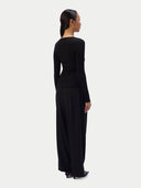 Back view of the CashmereTech Ultralight Jersey in Black on a model