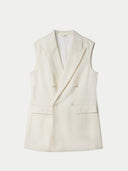 White cashmere vest on a white background. #color_off-white