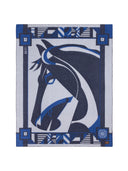 Cashmere Horse Jacquard Throw White - Gobi Cashmere