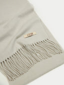 Unisex Pure Cashmere Warmth Woven Scarf Moonstruck detail view on white background #color_soft-mist