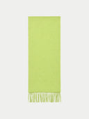 Flat lay of the Cashmere Fringed Scarf in Green.