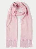 The Cashmere Fringed Scarf in Light Purple, hanging loose to show the full length and fringes