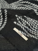 Rope Knots Printed Cashmere Shawl Coconut Milk - Gobi Cashmere