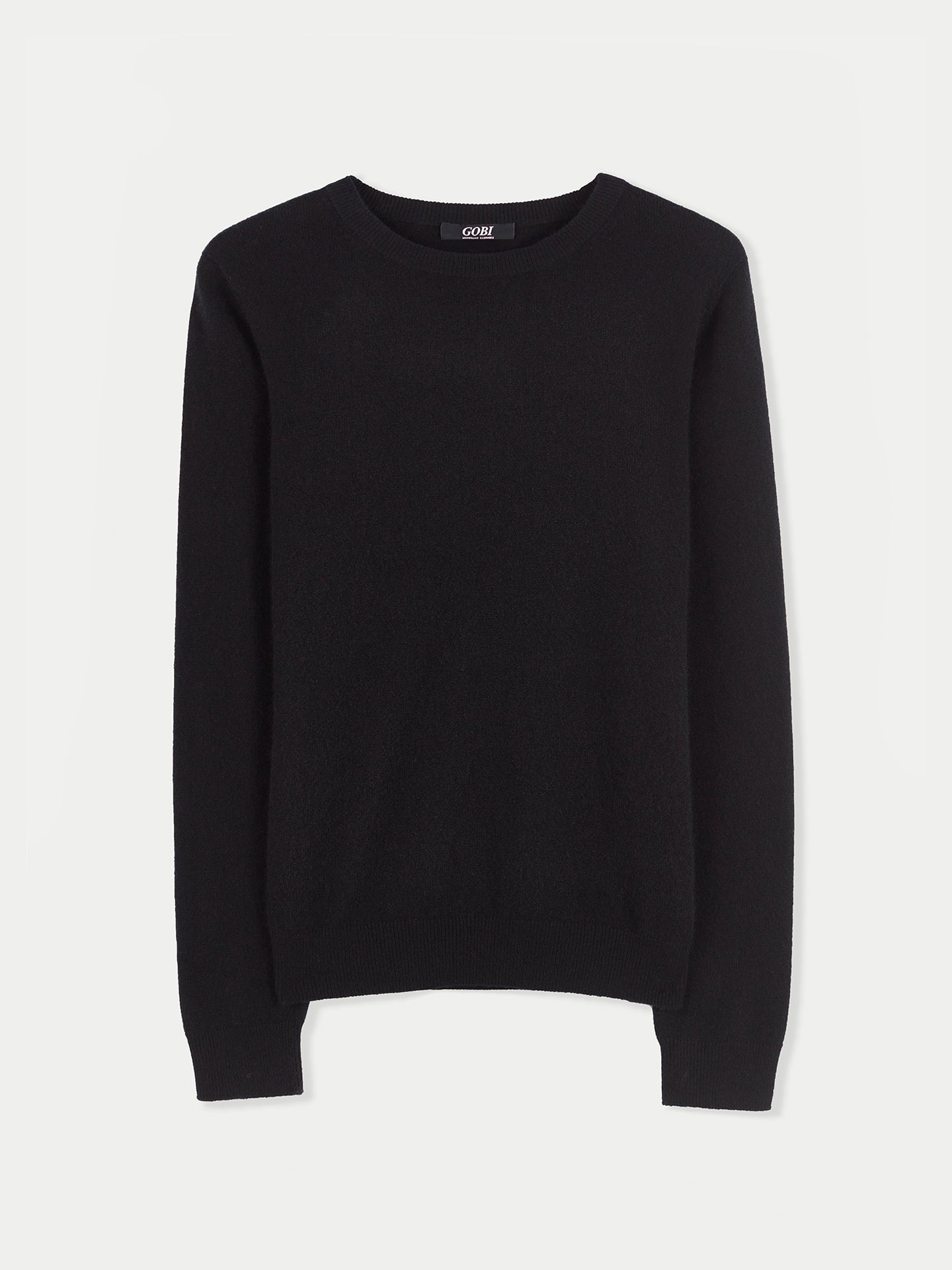 Black Basic Cashmere Crew Neck Sweater for Women