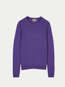 Women's Dusted Peri Cashmere Crewneck Sweater  detail view on white background