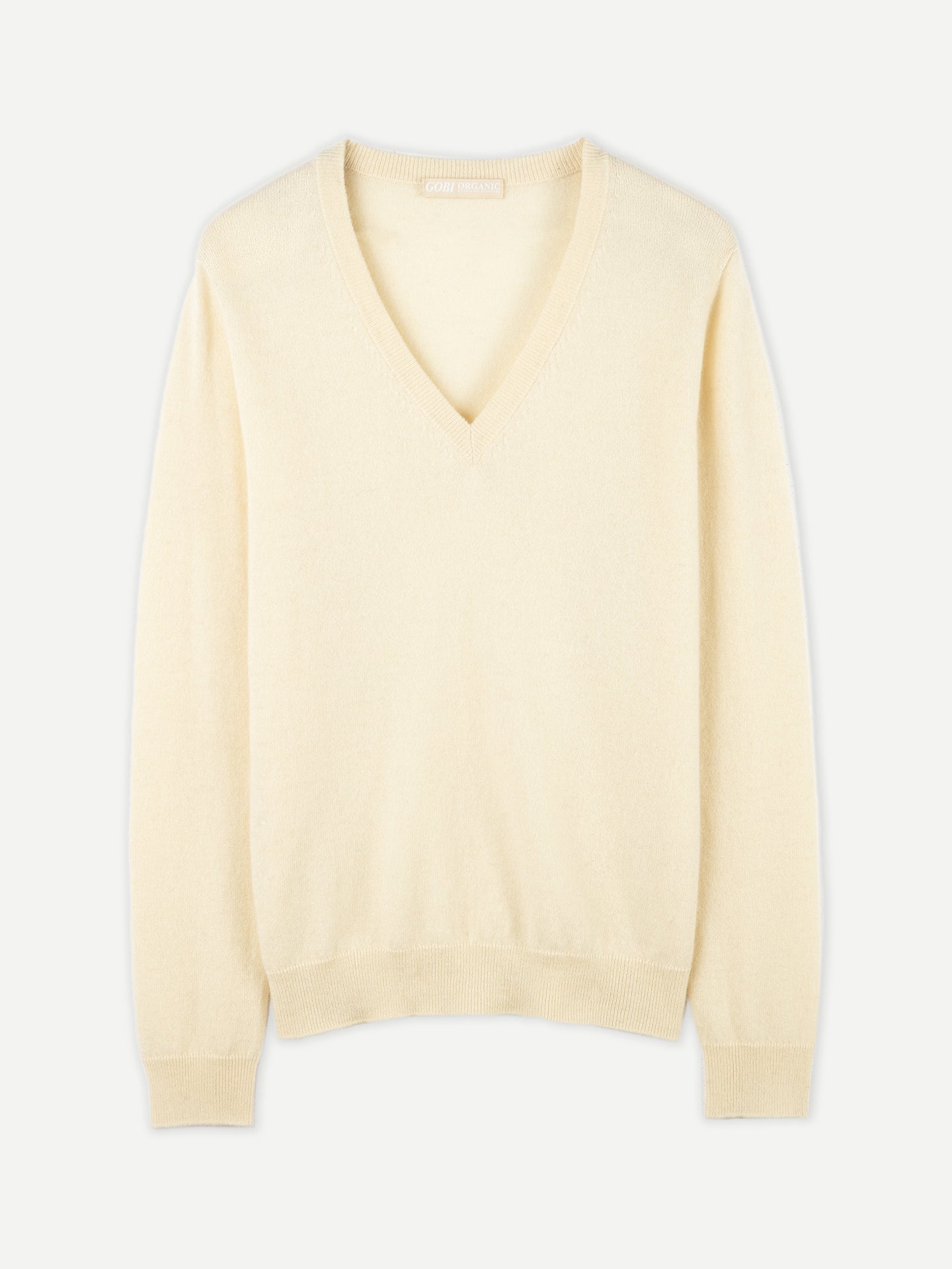 Off White Organic Cashmere V-Neck Sweater for Women Off White Organic Cashmere V-Neck Sweater for Women