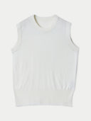 Women's Cashmere Silk Sleeveless Top Whisper White  detail view on white backround