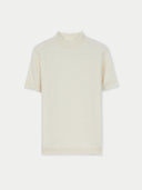Women's Organic Short-Sleeve Textured Cashmere Top Off White - Gobi Cashmere 