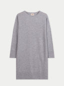 Women's Seamless Crewneck Cashmere Dress High Rise detail view on white background