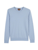 Timeless Cashmere Crewneck Sweater in light blue color, showcasing a refined, lightweight design for elegant style.