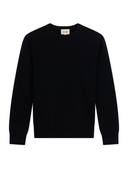 Timeless Cashmere Crewneck Sweater in black, made of pure Mongolian cashmere, showcasing modern refinement.