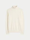Timeless Cashmere Turtleneck Sweater Off white detail view, on white background