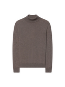 Timeless Natural Color Cashmere Turtleneck Sweater in taupe, made from Mongolian cashmere, showcasing a refined fit.