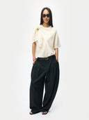 Women's Cashmere Bow-Tie T-shirt White | GOBI Cashmere