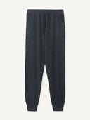 Women's Cashmere Cuffed Jogger Charcoal detail view on white background