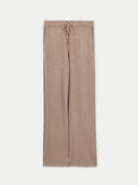 Women's Cashmere Straight Leg Jogger Taupe  detail view on white background