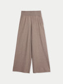 Women's Wide-Leg Cashmere Pants Taupe  detail view on white background