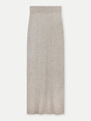 Women's Cashmere Midi Skirt Dawn Blue, detail view on white background