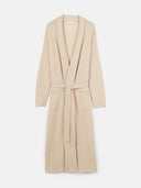 Women's Organic Colour Long Cashmere Robe Beige detail view on white background
