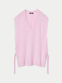 Women's V-neck Cashmere Maternity Top Almond Blossom detail view on white backround