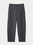 Barrel-Leg Cashmere Pants Charcoal  detail view on white background