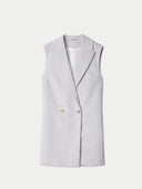 Light gray cashmere vest with a collar on a white background #color_wind-chime