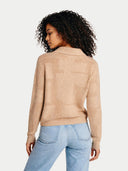 Beige knitted cashmere sweater on a light beige background #color_beige