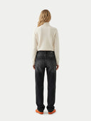 Timeless Cashmere Turtleneck Sweater Off white worn by model, back view, on white background