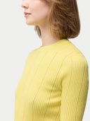 Women's Lace-Knit Cashmere Silk Top Blazzing Yellow | GOBI Cashmere