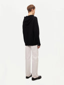 Men's Cashmere Pullover Black worn by model, back view on white background