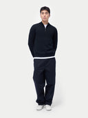 Cashmere Half-Zip Sweater Black - Gobi Cashmere