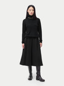 Cashmere Turtleneck Sweater Black worn by model, front view, on white background