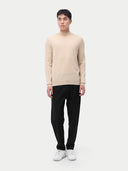 Organic Colour Cashmere Mock Neck Pullover Beige - Gobi Cashmere