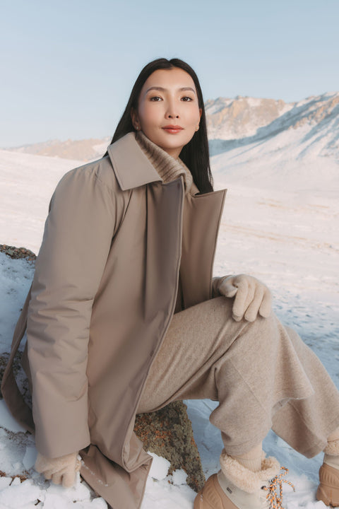 Gants tricotés essentiels en cachemire, photo éditoriale