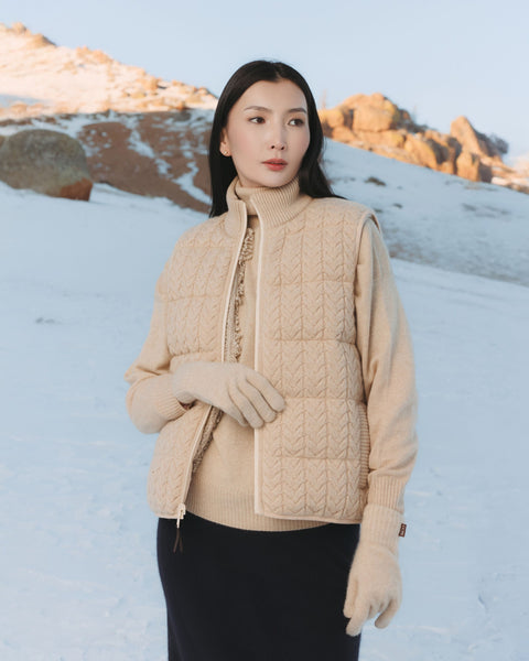 Gants tricotés essentiels en cachemire, photo éditoriale