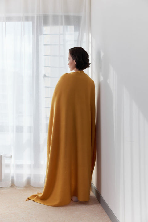 Cashmere Large Blanket with Fringe, editorial photo