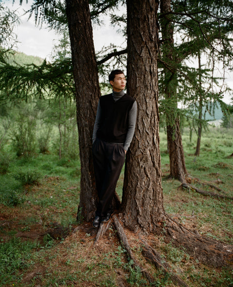 Timeless V-Neck Cashmere Vest, editorial photo