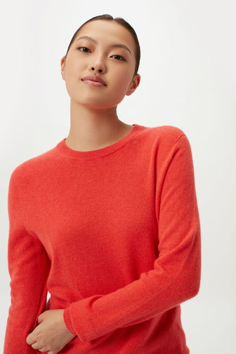 Essential Natural Color Cashmere Crewneck Sweater, editorial photo