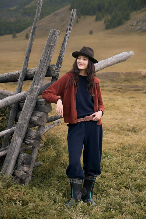 Women's Cashmere Sweatpants, editorial photo