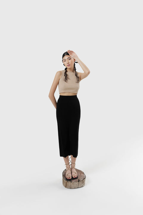 Cashmere Midi Rok, editorial-foto